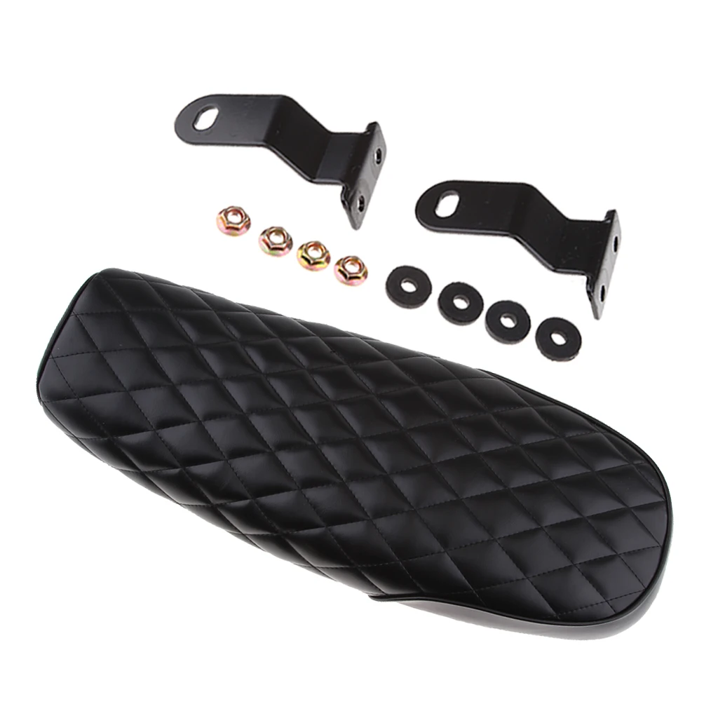 Motorcycle Dirt Bike ATV Seat rhombus style Nonsilp Saddle Motorbike Cafe Racer Cushion Pad Seat - Vintage Black