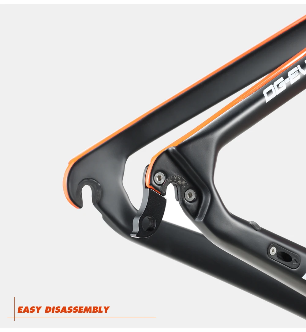 Clearance OG-EVKIN CF-024-OR Carbon Road Frame Di2&Mechanical Carbon Frame Bicycle Road Bike Frame Racing Bike Frame Fork+Seatpost+Headset 9