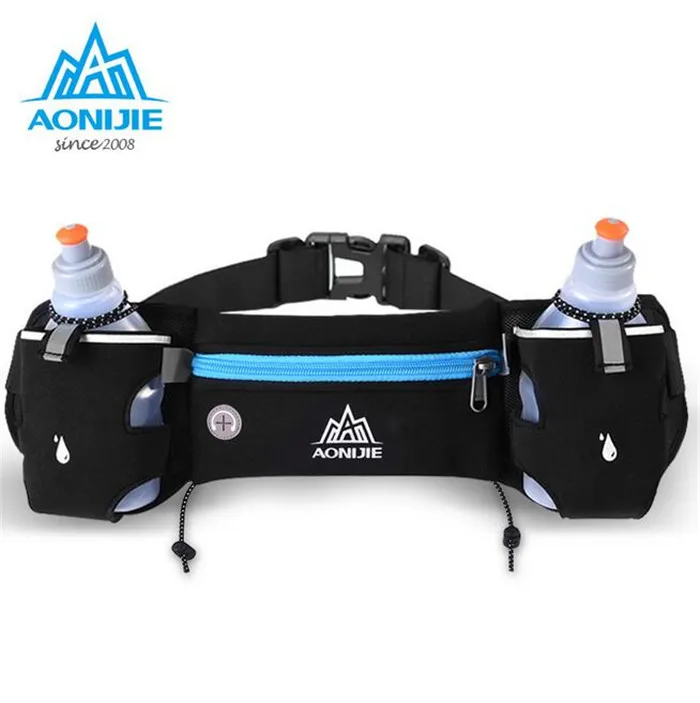 

AONIJIE Running Hydration Belt Bag Waist Pack Bottle Holder + 2 pc 250ml Water Bottles Sport Bag Men Women Fanny Pack