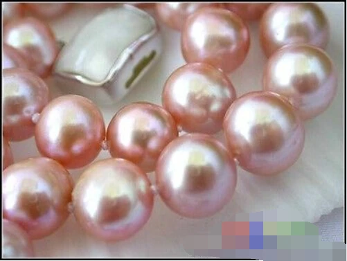 

00174 PINK ROUND FRESHWATER PEARL NECKLACE SILVER