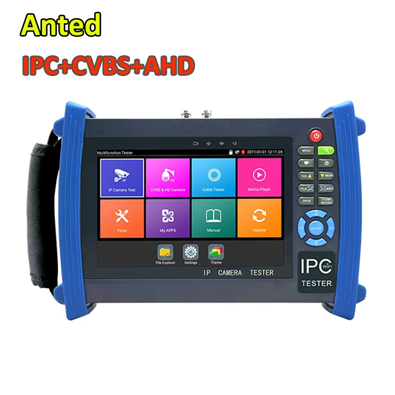 AHD+IP Camera CCTV Tester Monitor 4K H.265 Handheld Security Tester