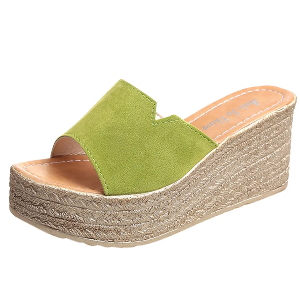 

Fashion Women Peep Toe Suede Beach Sandals Rome Slip-On Casual Wedges Shoe Summer Gladiator Roman Wedges Shoes for travel Apr 30