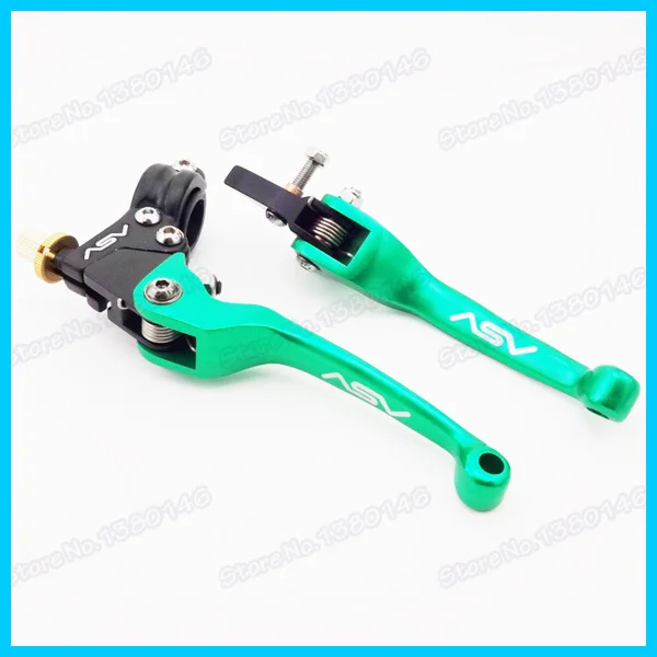

Aluminum Folding Brake Clutch ASV Levers Green For Motocross Pit Dirt Bike SDG SSR Orion Coolster Taotao KLX motorcycle