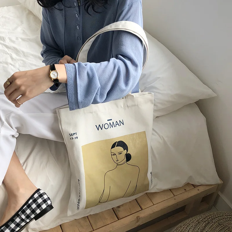 

Feminina Henri Matisse Printing Canvas Tote Bag Fabric Cotton Cloth Reusable Shopping Bag Women Simple Handbags Printed Bags