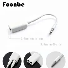 Black Jack 3.5mm Dual 3.5 Cable Male to Female Audio Cables Splitter Adapter Stereo Earphone Plug Headphone Splitter Accessories