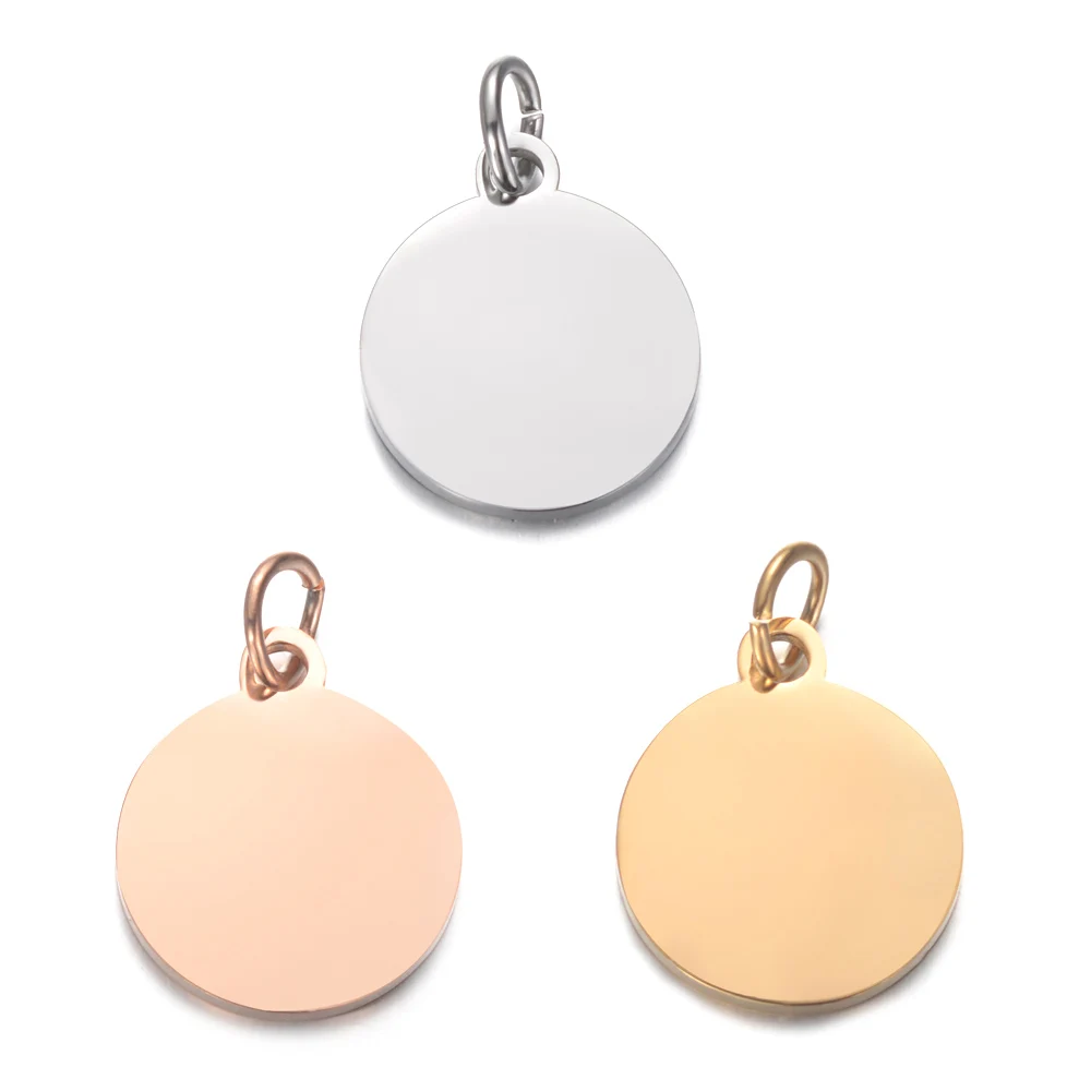

10pcs/Lot Stainless Steel Charms Round Disc Charm Stamping Blanks DIY Accessories Jewelry Making Mirror Polished