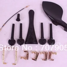 1 комплект 4/4 скрипки части черное дерево, тюнер peg упор для подбородка, подгриф хвост gut endpin# W1-2