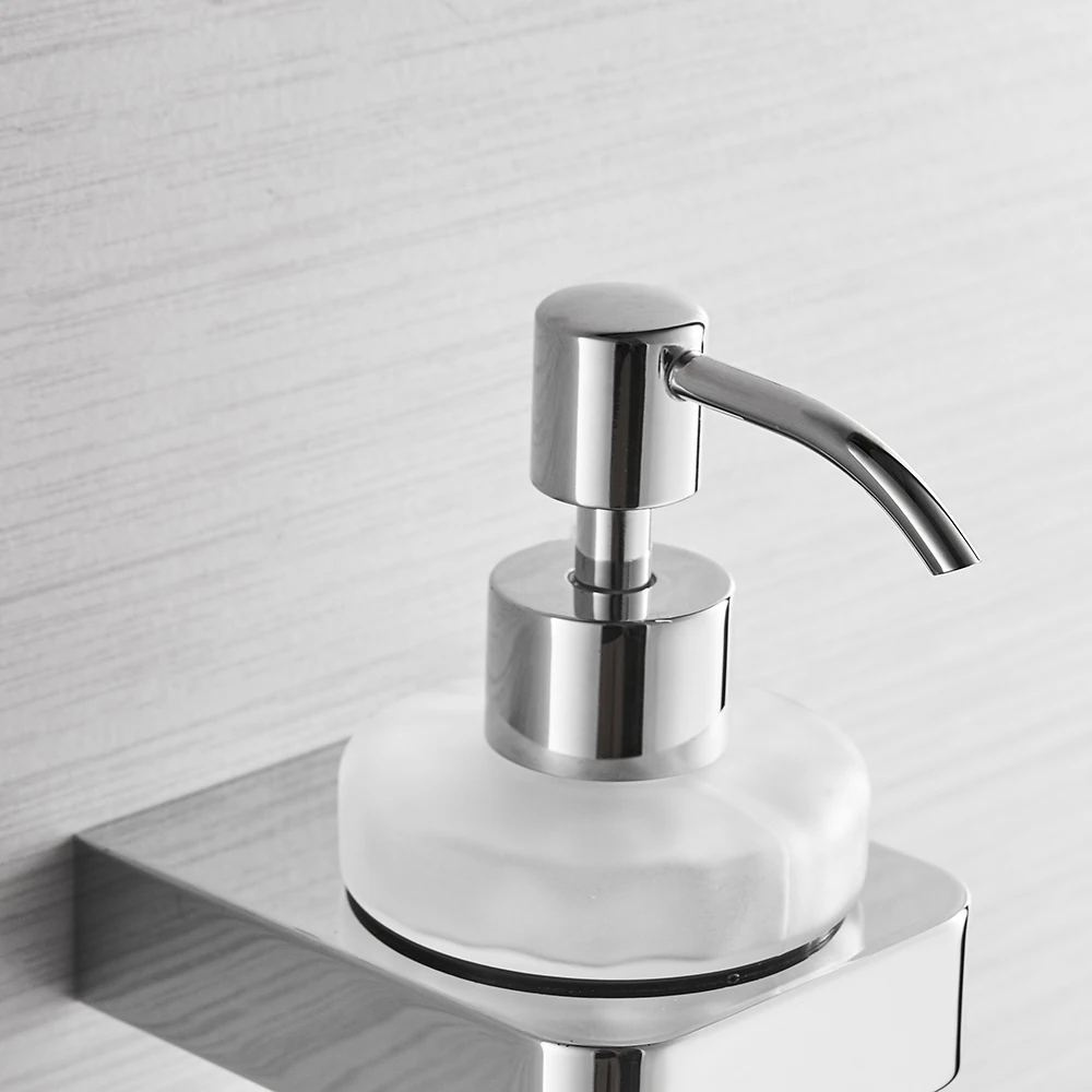 Kaufen Flüssigkeit Seife Spender Chrom Farbe Seife Dispenser Wand Montiert Mit Milchglas Behälter flasche Bad Produkte 5781