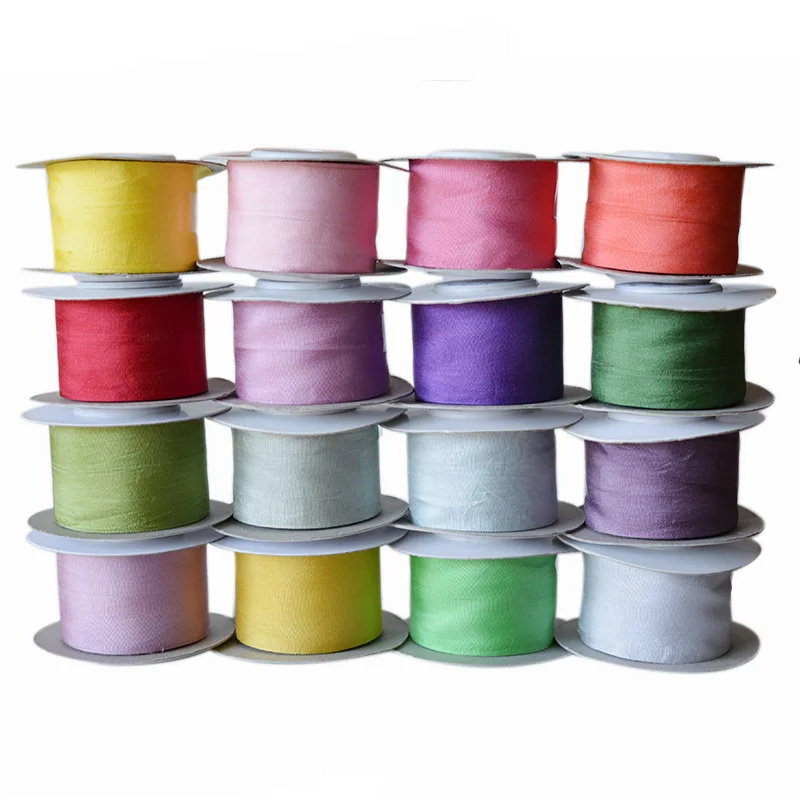 

Warm Colors,32 mm 1-1/4 inch Wide 100% Pure Mulberry Silk Ribbon for Embroidery Handcraft Double Faced Thin Taffeta Silk Trim