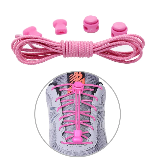 Шнурки без завязок эластичные шнурки для шнурков - Цвет: Pink