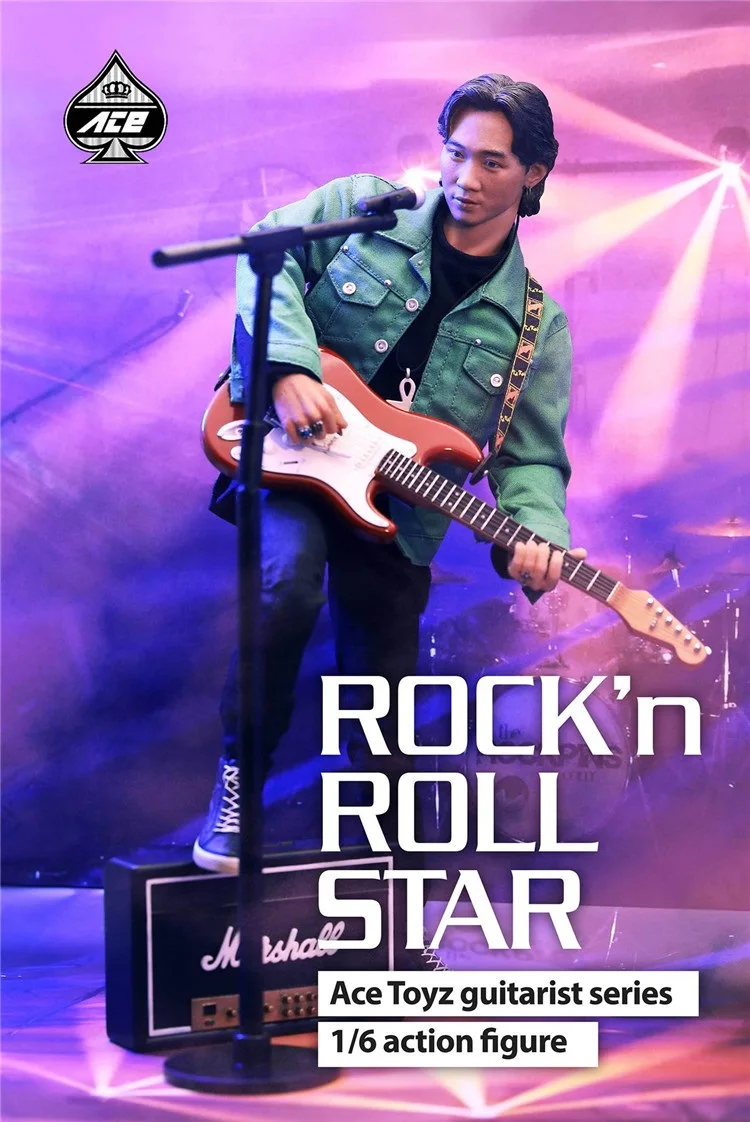 

Ace Toyz AT-007 1/6th Rock Music Roll Star Guitar Giant Koma Ka Kui Wong Beyond Band 12inch Collectible Action Figure