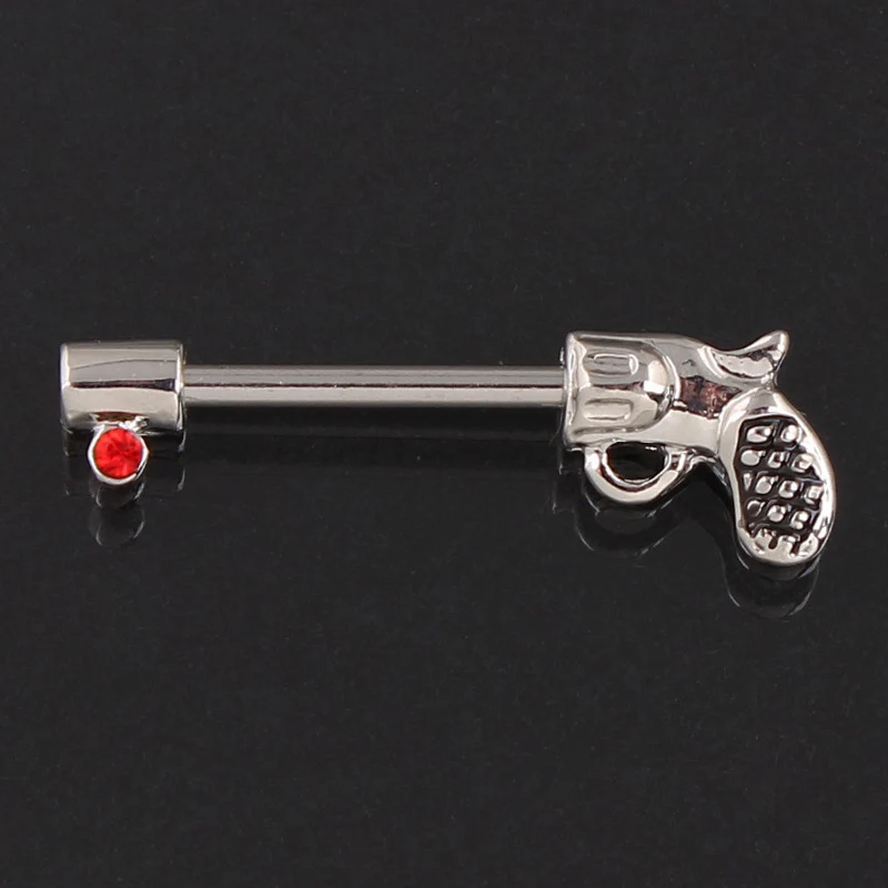 

Hot Sale Gun Nipple rings body piercing 14G 16mm Stainless Steel 5mm balls body jewelry dangle chain fashion jewelry