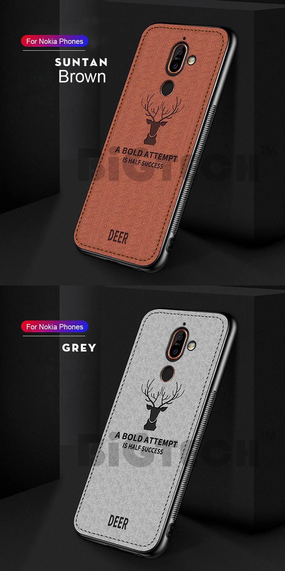 DEER Patterned Classic Retro Cloth Cases for Nokia 7 Plus x7 x6 x5 8 Sirocco Case Soft Back Cover For Nokia X7 X6 X5 Shell Coque