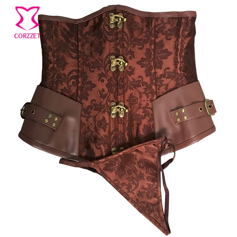 Brown-Steel-Boned-Corset-Underbust-Corsetto-Steampunk-Clothing-Women-Plus-Size-Corsets-and-Bustiers-Gothic-Corselet (3)