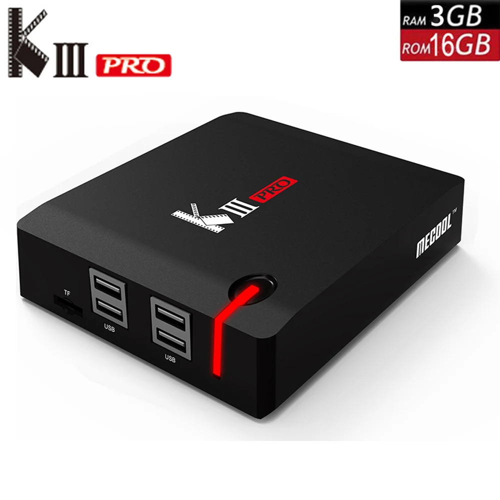 Smart TV Box Android7.1 MECOOL KIII Pro DVB S2 T2 C Декодер 3 Гб 16 BT4.0 Amlogic S912 Восьмиядерный 64 бит 4K HD