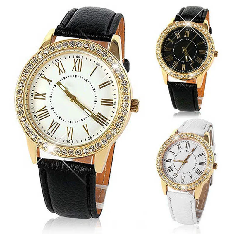 

New 2019 Women Dress Watches Bling Gold Crystal Watch Luxury Casual Relogio Quartz watch Rrelojes Gofuly Relogio Feminino
