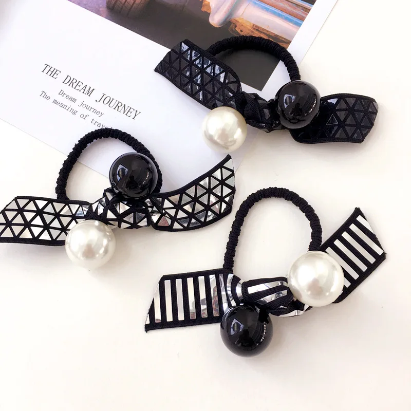 

Fashion Peal bow sport Elastic Hair Band Hair Rope Women Girls Simple All-match Headwear Headbands Hair Accessories