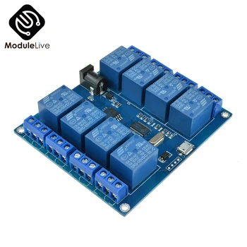 

1Pcs DC 5V 10A 8 Channel Micro USB Relay Indicator Board Module PC Upper Computer ICSE014A Software Control