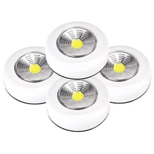 COB LED Cordless Stick Tap Wardrobe Touch Light Lamp 2W Battery Powered Kitchen Cabinet Closet Push