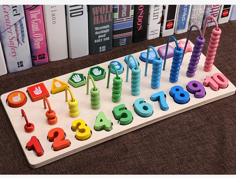 Новые Детские Деревянные Монтессори Abacus Учимся считать цифры соответствующие цифровые формы матч раннее образование обучение Математические Игрушки