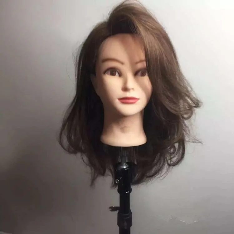 New 20" 100 Real Human Hair Training Head practice Hairdressing