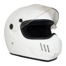Vcoros СТЕКЛОВОЛОКНО мотоциклетный шлем ретро Полный Fcae Мужской Женский шлем для скутера с прозрачный козырек мотоциклетный шлем casco moto