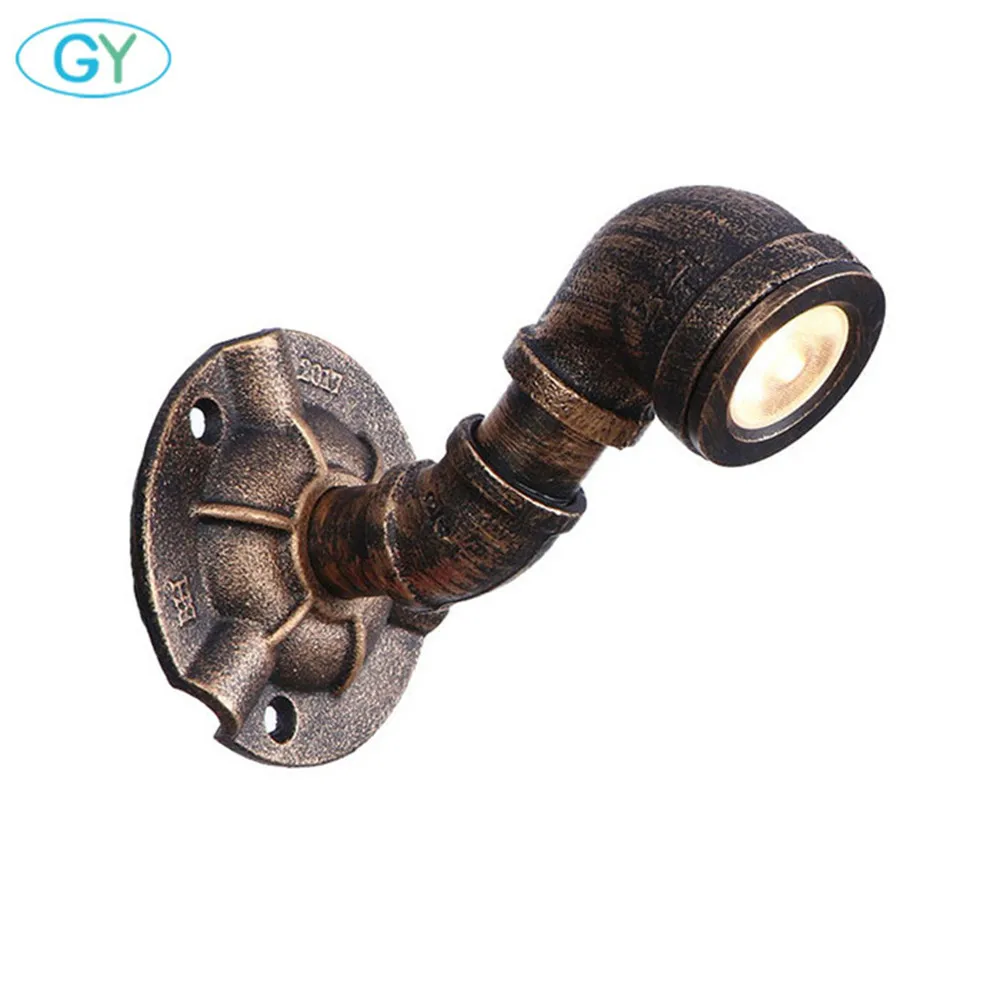 

Antique 3W LED Wall Light with Outlet for Plug Minimalist 3000K Warm White LED Wall Sonces Retro Pipe Wall Mounted Spotlamp