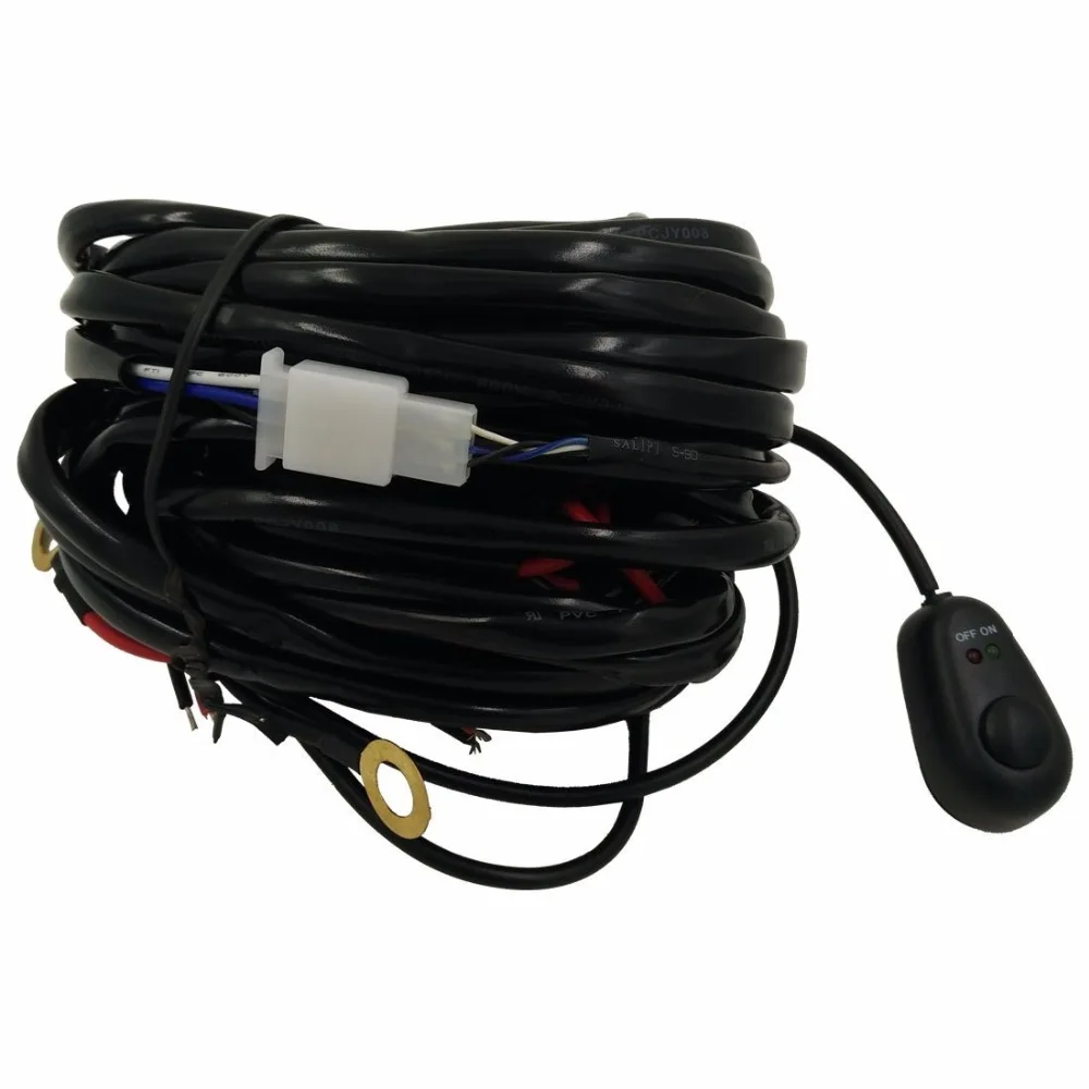 Car Wiring Harness Led Light bar 12V 40A Fuse Relay On/Off Switch Relay 14AWG Universal For Light Bar Accessories (2 Lead)