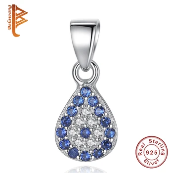 

BELAWANG Genuine 925 Sterling Silver Blue Lucky Eye Pendant Charm fit Original Necklace Bracelet Women Pendant Jewelry Making