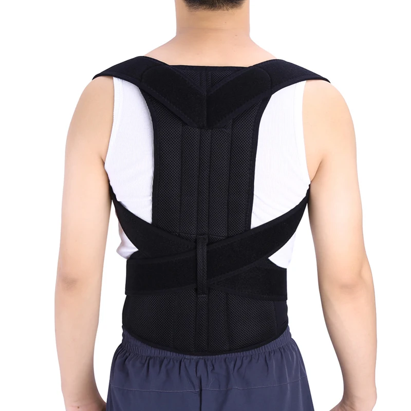 Унисекс Регулируемый Корректор осанки для спины спортивный безопасный пояс для поддержки плеч и спины задний пояс для мужчин женщин черный S-2XL