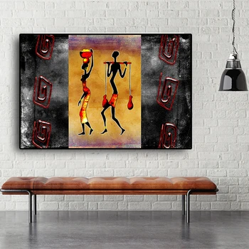 

1 Piece Abstract African Woman Man Work Figure Oil Painting on Canvas Posters and Prints Cuadros Art No Framed