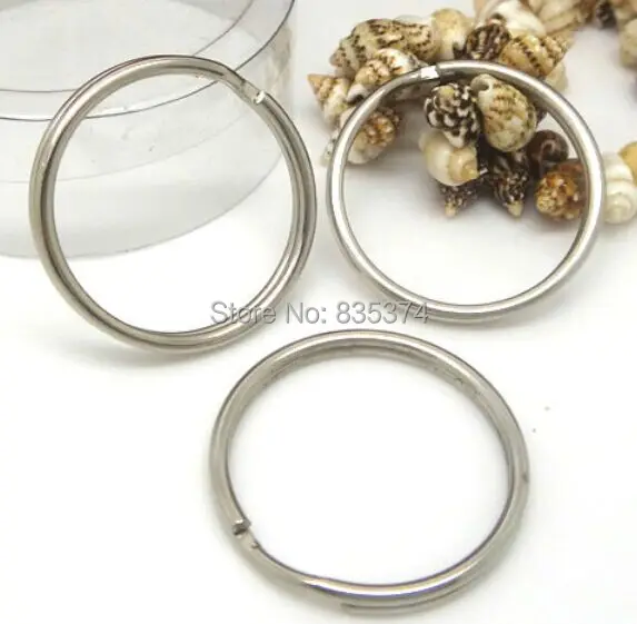 

100pcs Wholesale Rhodim Plated 30mm Round Double-Hoops Clasp Findings and Settings for Key Ring DIY Making