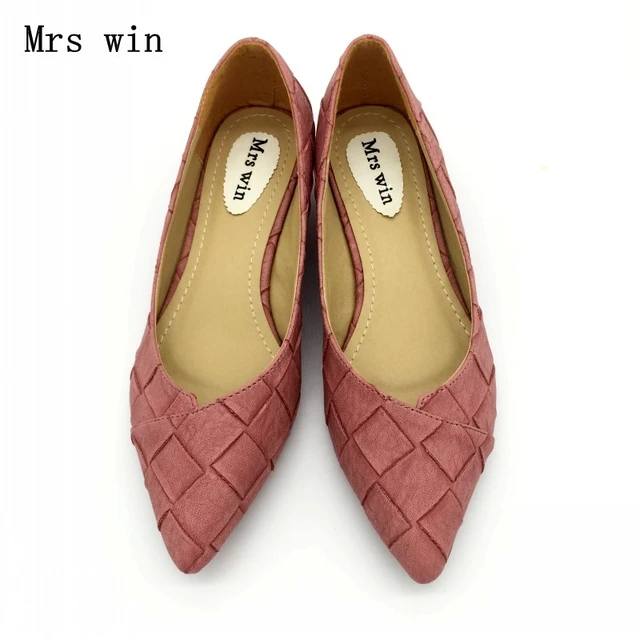 Vintage Style Women’s Pointed Toe Pumps Spring Autumn PU Shallow Slip On Women Low Heel Pumps Office Lady Casual Single Shoes