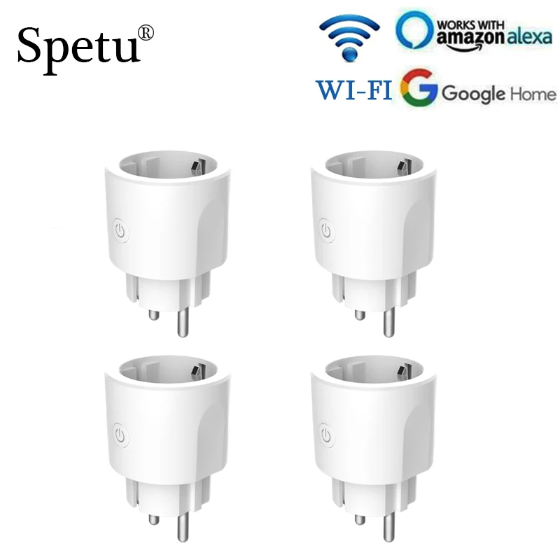 

4PCS/lot Smart Plug Wifi Smart Socket EU Plug Works With Google Home Mini Alexa IFTTT Remote Control Outlet with Timing Function