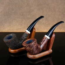 Гравировочная трубка для курения табака 9 мм фильтр курительная трубка белое кольцо рот кусок Briar деревянная трубка подарочный набор курительные инструменты