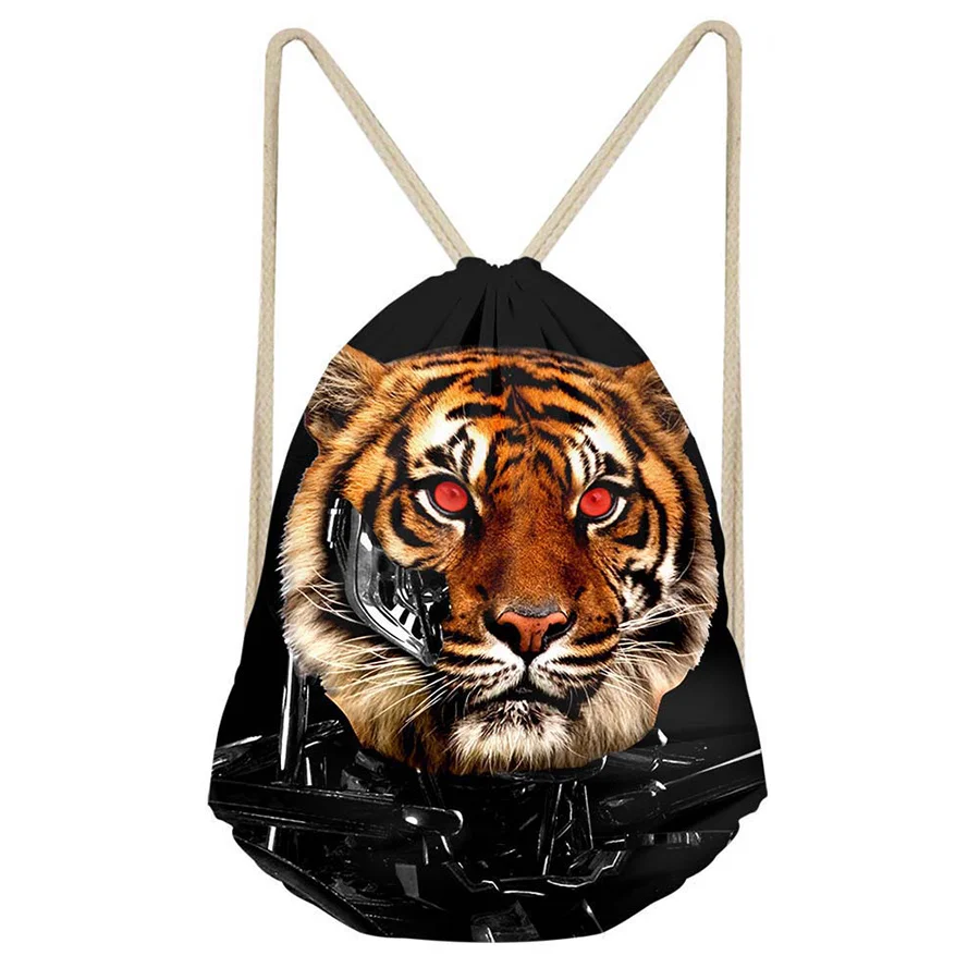 Noisydesigns Для женщин Повседневное Drawstring Мешок Sackpack Тигр Прохладный печатных рюкзак