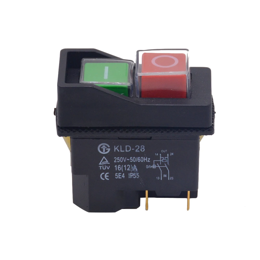 1 шт. KLD-28 4 Pin IP55 220v 16(12) Магнитный электромагнитный переключатель Водонепроницаемый Магнитный взрывозащищенный кнопочный переключатель