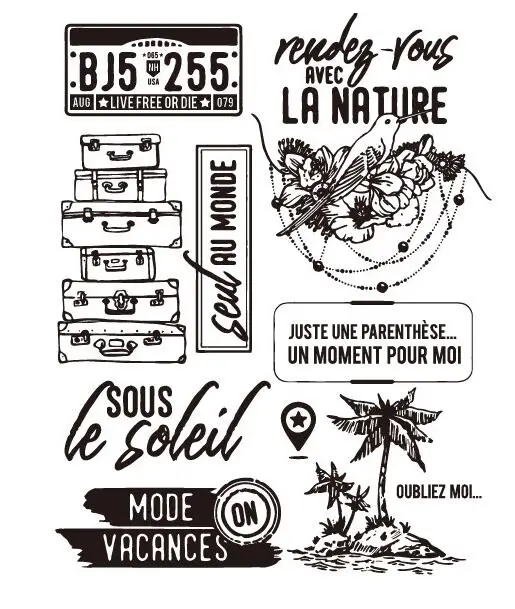 

French Words Clear Silicone Stamp/Seal for DIY scrapbooking/photo album Decorative clear stamp sheets ST0349