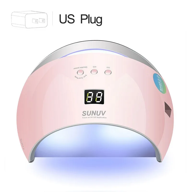 SUNUV SUN6 48 Вт Сушилка для ногтей стиль портативная УФ лампа для сушки уникальная низкотемпературная Модель двойная мощность Быстрый Маникюр красочная лампа - Цвет: sun6pink US Plug