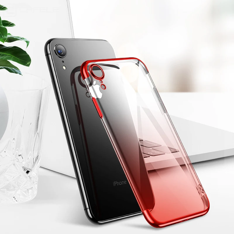 

Gradient Plating Case For iPhone XR XS XS Max 6 6s 7 8 Plus Cover Transparent Silicone Cover Luxury Aurora Soft TPU Phone Cases