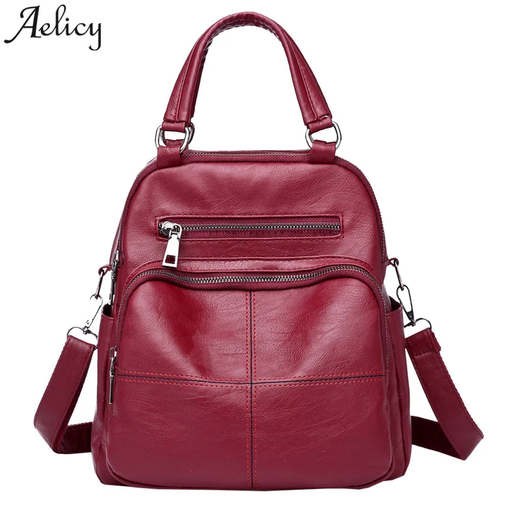 Aelicy, женский рюкзак,, Bolsas, кожа, Новые рюкзаки, женская, винтажная, школьная сумка, для женщин,, ранец, дорожная сумка через плечо