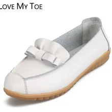 Новинка года; Повседневная дышащая обувь на плоской подошве из натуральной кожи с бантом; женские лоферы; Chaussure Femme; женские кроссовки; zapatos mujer; сезон весна