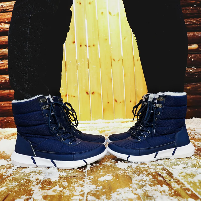 YWEEN/сохраняющие тепло мужские ботинки зимние ботинки на платформе Мужская водонепроницаемая нескользящая обувь из толстого плюша ботинки для влюбленных размера плюс
