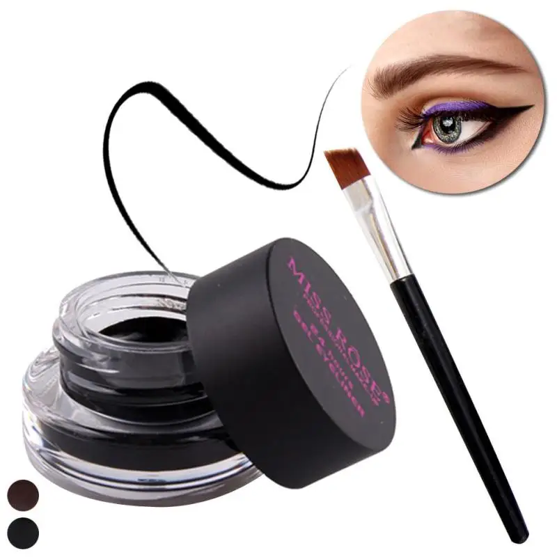 MISS ROSE Waterproof Eye Liner Gel 24H Long Lasting Brown Black Colors