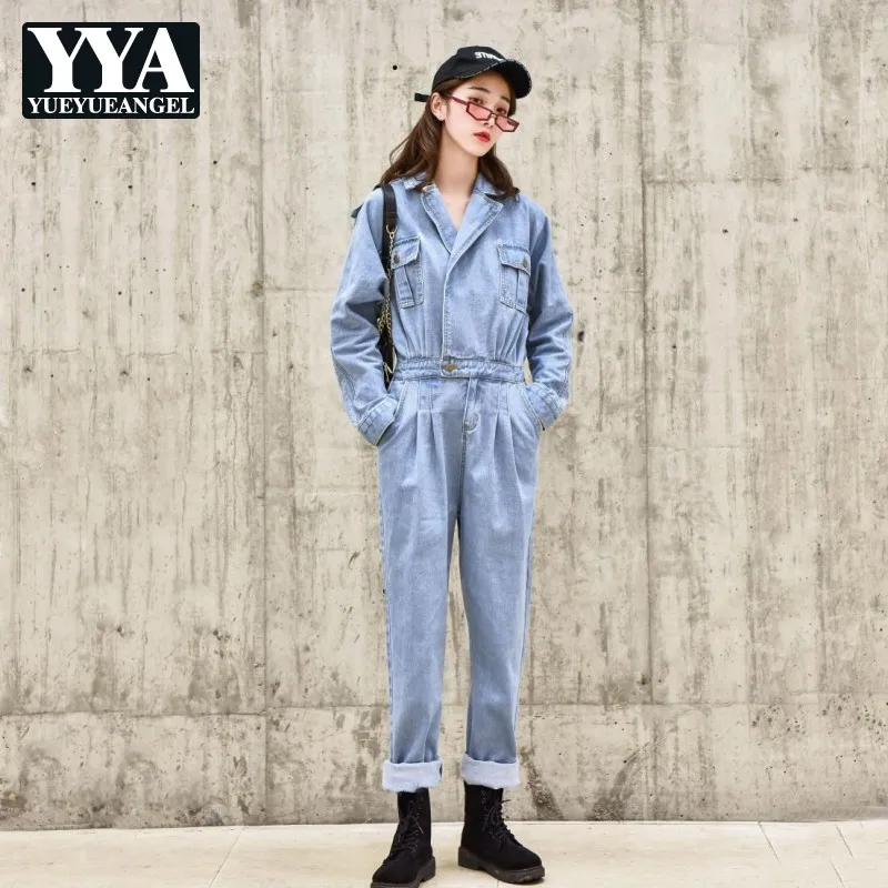 loose fit denim jumpsuit