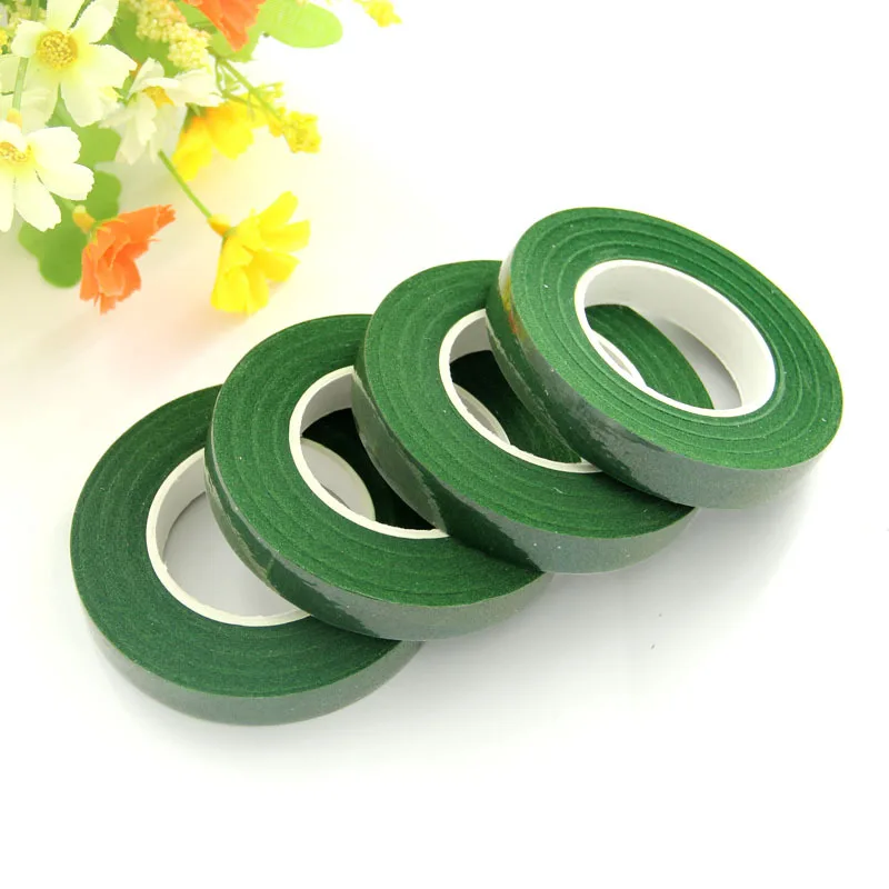 

1.2cm 30 Yards Bouquet Flower Floral Tape Flower Pack Material Artificial Flower Wrap Florist Green Tapes Nylon Flower Supplies.