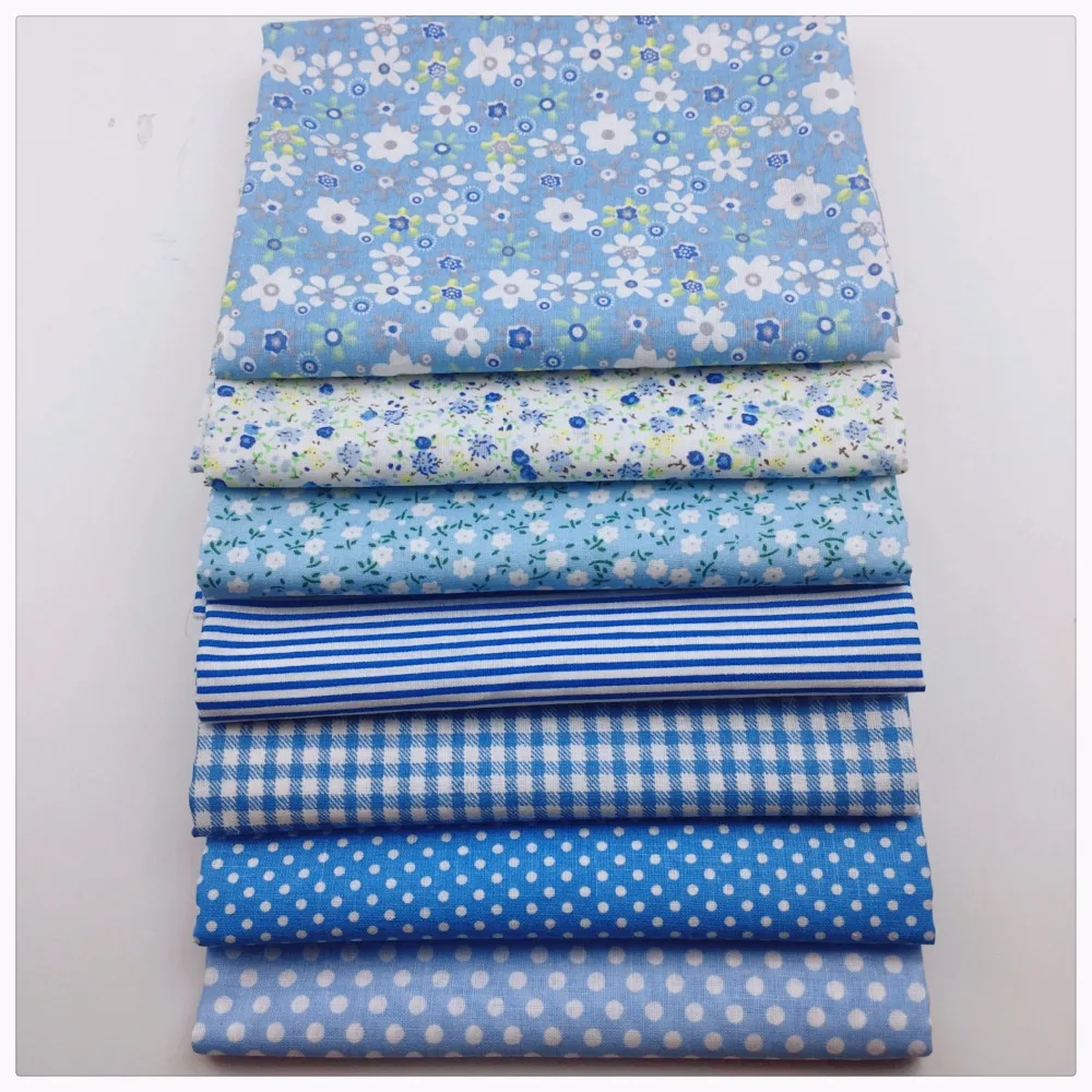 50*50 см, 7 шт., светильник, синяя серия, принт, хлопок, ткань, четверть пучка, ткань для шитья, сделай сам, лоскутное шитье тильда, текстиль, Tecido