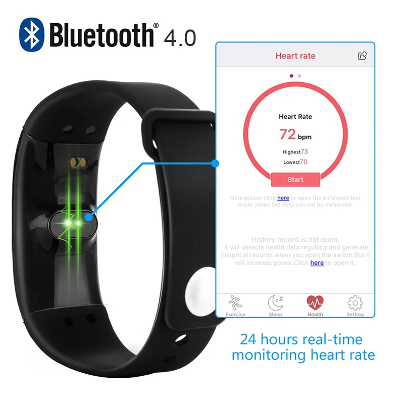 Sanwo Bluetooth Smart Wristbands Sleep Heart Rate Fitness Tracker Activity Wristband Sports Bracelet