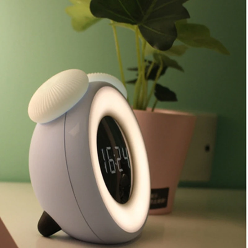 

LukLoy Smart Time Clock Night Light LED Human Recognition Night Lamp European Touch Sensitive Bedroom Study LED Lighting Fixture