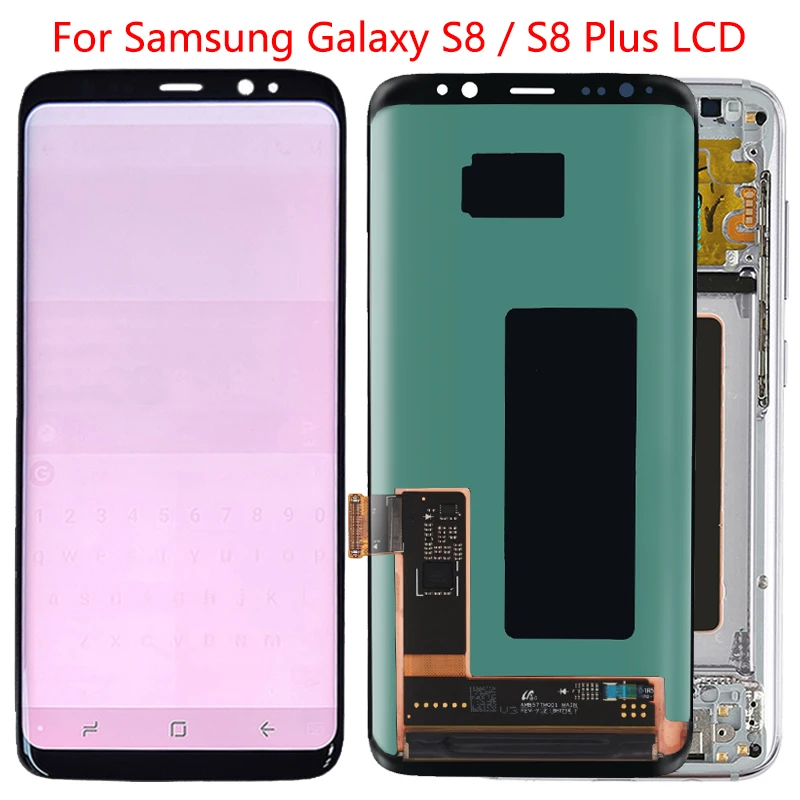 

Original S8 Plus LCD For Samsung Galaxy S8 G950F S8 Plus G955F LCD Display Frame Touch Screen Assembly With Red Burn Shadows